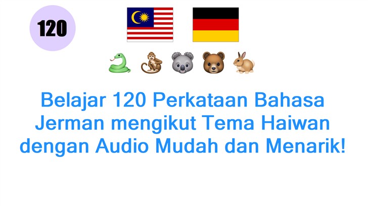 Belajar 120 Perkataan Bahasa Jerman mengikut Tema Haiwan dengan Audio Mudah dan Menarik!